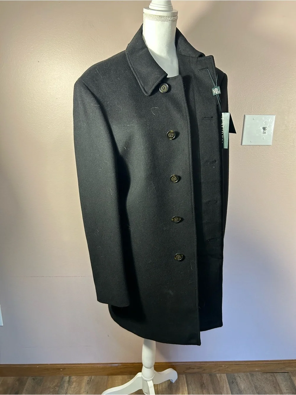 Ralph Lauren Black Men's Wool Pea Coat